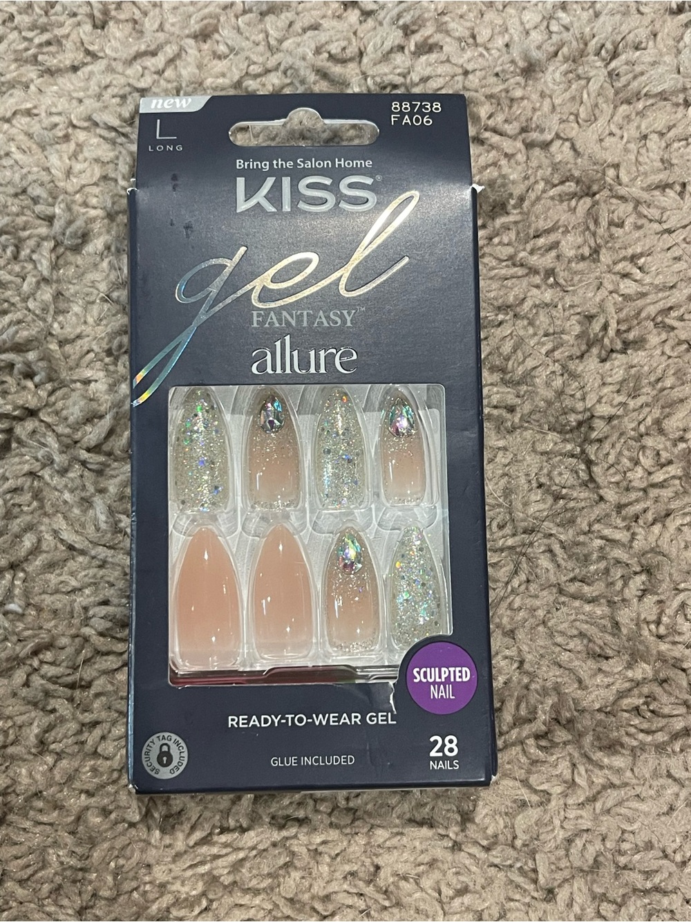 KISS Majestic & Assorted Press-On Nail Sets - Pink, Peach, Clear, Glitter BUNDLE - Picture 8 of 13